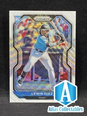 2021 PANINI PRIZM LEWIN DIAZ ROOKIE WHITE WAVE PRIZM #50 MIAMI MARLINS